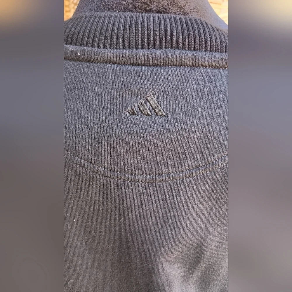 Vintage 90s Adidas Black V-Neck Vest with Green Logo_XL
